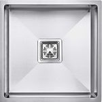 ARQUIN 18" x 16" x 10" Handmade MATT Finish Single Bowl 304 Grade Stainless Steel Kitchen Sinks/Kitchen Basin With Square Drainer and SS Fruit Basket