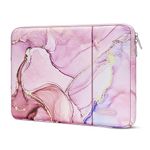 MOSISO Laptop Sleeve Compatible with MacBook Air/Pro, 13-13.3 inch Notebook, Compatible with MacBook Pro 14 inch M3 M2 M1 Chip Pro Max 2023-2021, Polyester Vertical Bag with Pocket Marble MO-MBH216