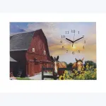 Youngs 21452 - Canvas Led Light Up Barn Wall Art with Clock, 23.5-inch Length, Wood