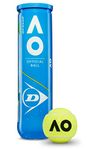 DUNLOP Tennis Ball Australian Open - for Clay, Hard Court and Grass (1x4 Pet)