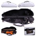 Yinfente 4/4 violin Case Mixed Carbon fiber Violin Box Strong Light With Password Lock 1.9kg weight 5 colors (white)