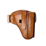 Hulara OWB Leather Holster for Glock 17 Holster Fits 1911 Holster g2c Taurus Holster S&W M&P Shield Plus Holster Right-Hand Men/Women Pistol Holster with Magazine Holder…