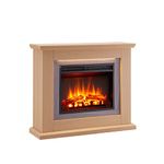 FLAMME Evora Fireplace with 39'' surround with 2kW Fireplace Heater Natural Oak Multiple Colours Available