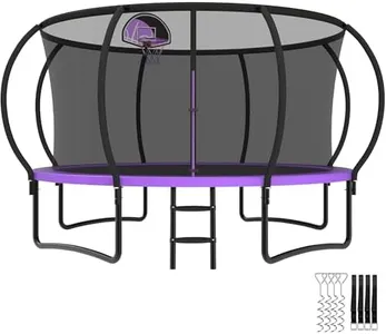YORIN Tranpoline 16FT Tranpoline for Kids and Adults 1500LBS Recreational Tranpoline with Basketball Hoop, Enclosure Net, Back Yard Heavy Duty Outdoor Pumpkin Tranpolines, ASTM Approved