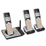 AT&T DECT 6.0 Expandable Cordless Phone with Answering System, Silver/Black with 3 Handsets