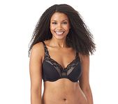 Olga Women's Cloud 9 Underwire Contour Bra with Lace, Black, 42DD