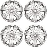 XhuangTech 4Pcs/Set Car Chrome Wheel Rim Skin Cover Hub Caps Hubcap Wheel Cover (Silver, 16inch)