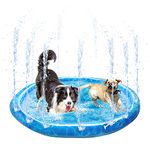 ALL FOR PAWS Splash Pad for Dogs, Outdoor Water Play Dog Sprinkler, 51" Anti-Slip Dog Pool for Dog Bath, Fun Backyard Fountain Play Cooling Mat for Dogs