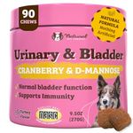 Natural Dog Company Cranberry Supplement for Dogs - Urinary & Bladder Support for Dogs - D-Mannose for Dogs Promotes Bladder Health - Turkey Flavor - Dog UTI Incontinence Supplement - 90 Soft Chews