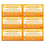 Dr. Bronner’s - Pure-Castile Bar Soap (Citrus, 140g, 6-Pack) - Made with Organic Oils, For Face, Body and Hair, Gentle and Moisturizing, Biodegradable, Vegan, Cruelty-free, Non-GMO