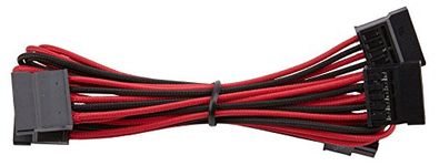 Corsair CP-8920190 Premium Individually Sleeved SATA Cable, Red/Black