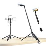 ULANZI TT88 Magnetic Tripod for iPhone, 57" Extendable Selfie Stick with Remote 2-in-1 Phone Clip & Dual Cold Shoe Mounts Lightweight Phone Tripod Stand for Vlogging Travel Video Recording, Black