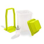 HONEYCOMB AFTERNOON Plastic Pickle Storage Container - Leakproof Pickle Strainer - Complete Sauce Squeeze Bottle, Green