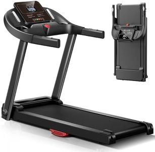 UMAY Treadmills for Home, 3.0HP Quiet Brushless Folding Treadmill with Heart Rate Sensor, Dual Cushion System, 14KM/H, Holder for Cup & Phone