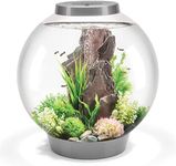 biOrb CLASSIC 60 Aquarium (Silver, 60 Litres), Perfect Beginner Fish Tank With Integrated LED Lights, Quick & Easy To Set Up, 360-Degree View Aquarium With 5-Step Filtration System, Acrylic Fish Tank