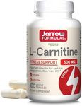 Jarrow Formulas L-Carnitine 500 mg, Dietary Supplement, Support for Cellular Energy Production, 100 Veggie Capsules, 100 Day Supply