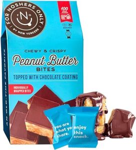 For Noshers Only Peanut Butter Bites - Gluten-Free, Vegan, Kosher Snacks - Coated, Healthy Snack Bites - Whole Grain Brown Rice - No Artificial Ingredients - Individually Wrapped, Low-Calorie - Pack of 8