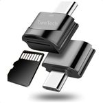 TweTech Micro SD Memory Card Reader Adapter, TF, OTG, USB-C Converter, Compatible with Smartphone, Tablet, Laptop, iMac MacBook Mac iPad iPod and Other USB Type-C Devices (Black)