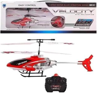 Velocity Mini RC Helicopter Toy, Infrared Control, Unbreakable Blades, with Light, 2D/2.5D Transmitter and Charging Cable, Ages 14+