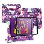 HDE iPad Mini 6 Case Kids Shock Proof Cover with Built-in Screen Protector Handle Stand for 6th Generation iPad Mini 2021 (8.3 Inch) - Unicorn