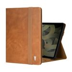 TORRO Case Compatible with iPad Air 11 Inch Air 6th /5th/4th Gen – Genuine Leather iPad Air 2024/2022/2020 Cover with Stand Function, Apple Pencil Connectivity and Wake/Sleep Function (Tan)