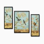 Rousrie Wall Painting Frames For decor, Pictures Frame For Living Room, Home Decoration, Bedroom, Set of 3, 1pc- 23 x 30 cm, 2pc- 12.5 x 30 cm (Design 3)