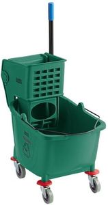 Commercial Mop Bucket with Wringer on Wheels | Green 35 Quart