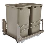 Rev-A-Shelf - 53WC-1835SCDM-212 - Double 35 Qt. Pull-Out Champagne Waste Container with Soft-Close Slides