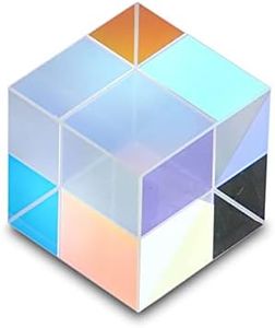 HDCRYSTALGIFTS 20mm Glass Prism Cube RGB Dispersion Optical Glass X-Cube Prism for Teaching Light Spectrum Physics Gift of Light