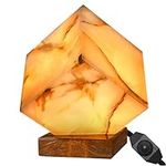 UMAID Elegant Handcrafted Onyx Lamp, Warm Amber Glow, Relaxing Onyx Marble Table Lamp for Bedroom, Living Room, Bedside, and Office Includes Bulb and Dimmable Cord, Unique Home Decor Gifts