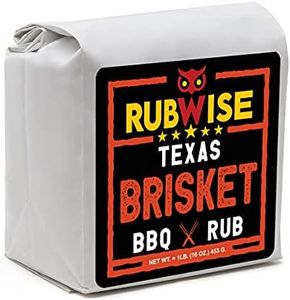 RubWise Texas Style BBQ Brisket Rub (1lb) | BBQ Rub & Spices for Smoking and Grilling | Beef Seasoning Dry Rub | Smokey & Savory Barbecue and Grill Blend | Great on Brisket, Steaks, Ribs & Burgers