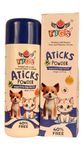 FIGS ATiCKS Powder 140 GM Anti Tick & Flea Powder for Dogs, Promotes Healthy Skin, Effective for Itching, Dry Skin and Infections | Cruelty Free | Relieves Itching Fungal Infections