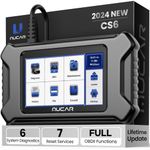 MUCAR CS6 OBD2 Scanner, Car Scanner Diagnostic Tool with 6 Systems (ABS SRS ECM TCM BCM TPMS) and 7 Reset Services (Oil EPB SAS ETS TPMS ABS DF), 5" HD Touchscreen and Update Free Lifetime