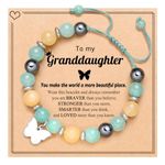 PINKDODO Granddaughter Gifts from Grandma, Granddaughter Bracelet, Year Old Girl Gifts Birthday Christmas Valentines Day Gifts for Kids Granddaughter Girls Age 10-12 8-10 12-14 Butterfly Bracelet