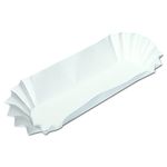 Hoffmaster 610740 1-5/8" Bottom Width x 1-1/4" Wall Height, 6" Closed End, Medium Weight Fluted Paper Hot Dog Tray (6 Packs of 500)
