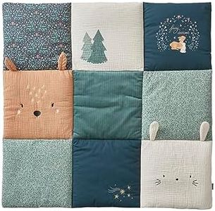 VERTBAUDET Tapis de Sol/Fond de Parc Patchwork Coton et Velours BROCÉLIANDE Vert imprimé 75X100