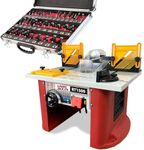 LUMBER JACK Router Table with Built in Motor Bench Top 240V Electric Routing for Woodworking Includes Collets and a 35 Piece 1/4" Cutter Set