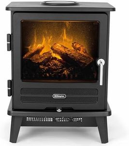 Dimplex Willowbrook Optimyst Electric Stove, Black Free Standing Electric Fireplace with 3D Flame Technology With LED Flame and Smoke Effect, Log Fuel Bed, Fan Heater, Thermostat, Remote Control