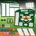 2024Newest Magnetic Baseball Coach Clipboard, Baseball Lineup Board for Dugout Softball，Dry Erase Coach Lineup Board with Strong Clips 30 Lineup Cards,2 Marker and 10 Player Number