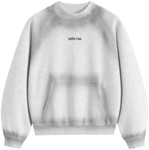 Aelfric Eden Mock Neck Sweatshirt Acid Wash Gradient Light Grey Small