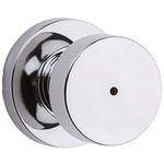 Kwikset Pismo Interior Privacy Door Knob with Lock, Door Handle for Bathroom and Bedroom, Polished Chrome Keyless Turn Lock Doorknob