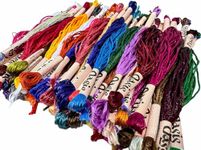 50 Pieces Metallic Silk Embroidery Floss Multicolor Embroidery Skein Threads Glitter Embroidery Thread Cross Stitch Thread for Friendship Bracelets DIY Embroidery Thread Crafts