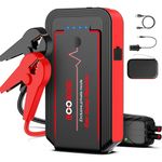 BOOKOO Car Jump Starter, Portable 3000A 20000mAh Jumper Starters Battery Pack Start Up to 8.0L Gas or 6.5L Diesel Engine, 12V Car Battery Booster Jump Box with USB QC3.0 and LED Light