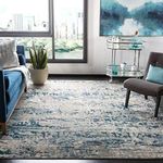 SAFAVIEH Madison Collection Area Rug - 8' x 10', Grey & Blue, Modern Abstract Design, Non-Shedding & Easy Care, Ideal for High Traffic Areas in Living Room, Bedroom (MAD460K)