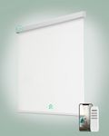 Yoolax Motorized Blinds with Remote, Blackout Smart Blinds for Windows Work with Alexa Google via Hub, Cordless Automatic Roller Shades Custom Size (4 + White)