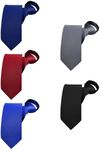 BESMODZ Men's 5 PCS Pretied Solid Color Zipper Ties Weddind Groom Zip Up Necktie - Multicoloured - One Size