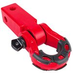 GearAmerica Aluminum Hitch Receiver 2" (Red) | 32,000 LBS (16T) MBC 16,000 LBS (8T) WLL | Heavy Duty Towing and Recovery for Jeeps, Trucks & SUVs | Includes Steel Mega Shackle, Washers and ⅝ Pin