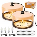 2 Pack Flea Trap, Flea Lamp Traps for House with 4 Light Bulbs & 12 Glue Discs, Rechargable Natural Flea Catcher Light Kit, Fleas Catcher for Home Carpets Bedding