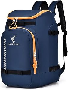 50L Ski Boot Travel Backpack, Waterproof Snowboard Boots Bag, Skiing and Snowboarding Luggage for Helmet, Goggles, Gloves & Accessories (Dark Blue)