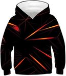 UNICOMIDEA Kids Hoodies Pullover 3D Sweatshirt Jumpers Tops for Boys Girls 6-16 Years Old, Black-1, 8-12 Years